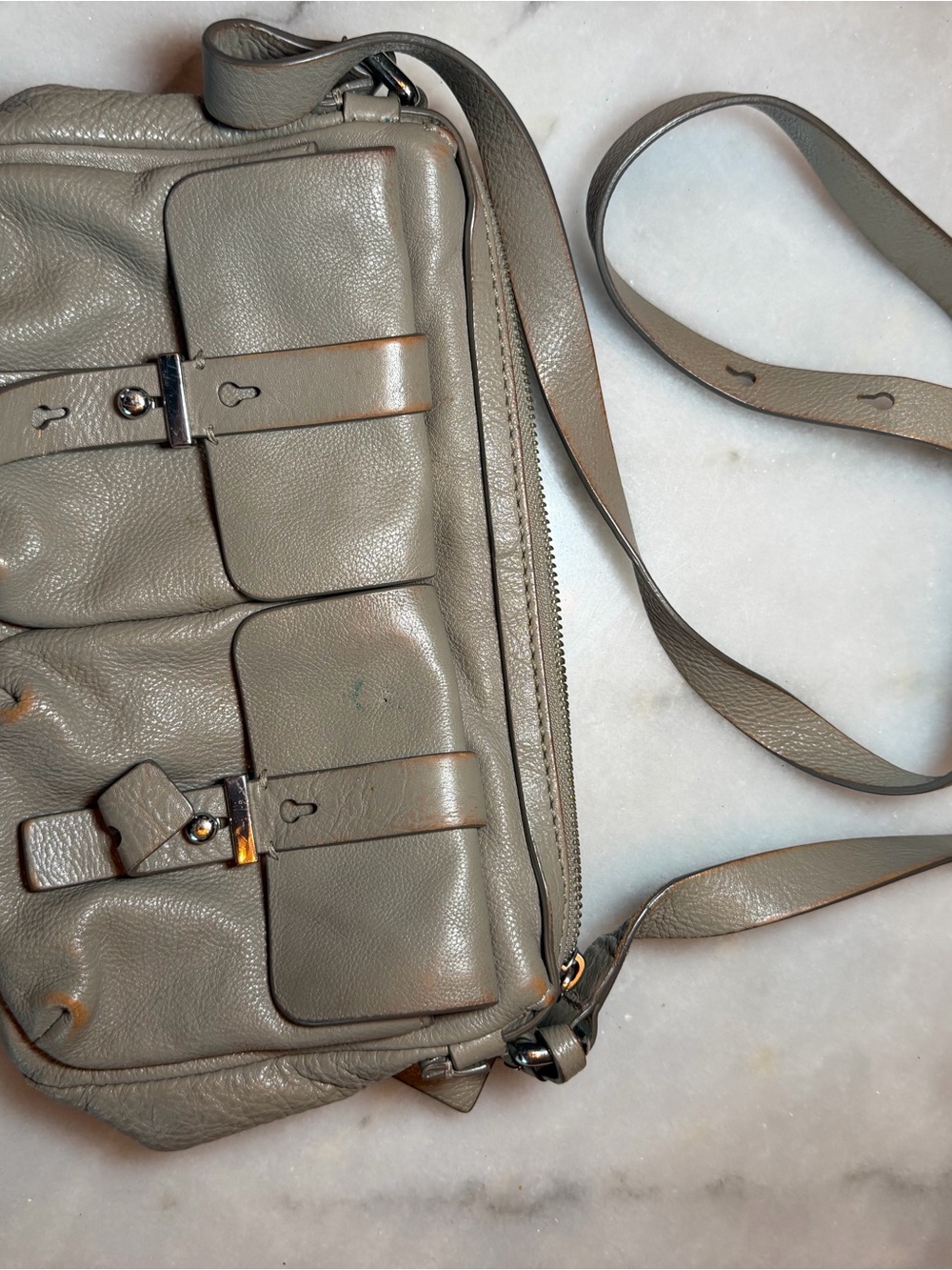 Marc Jacobs Gray Leather Crossbody Bag